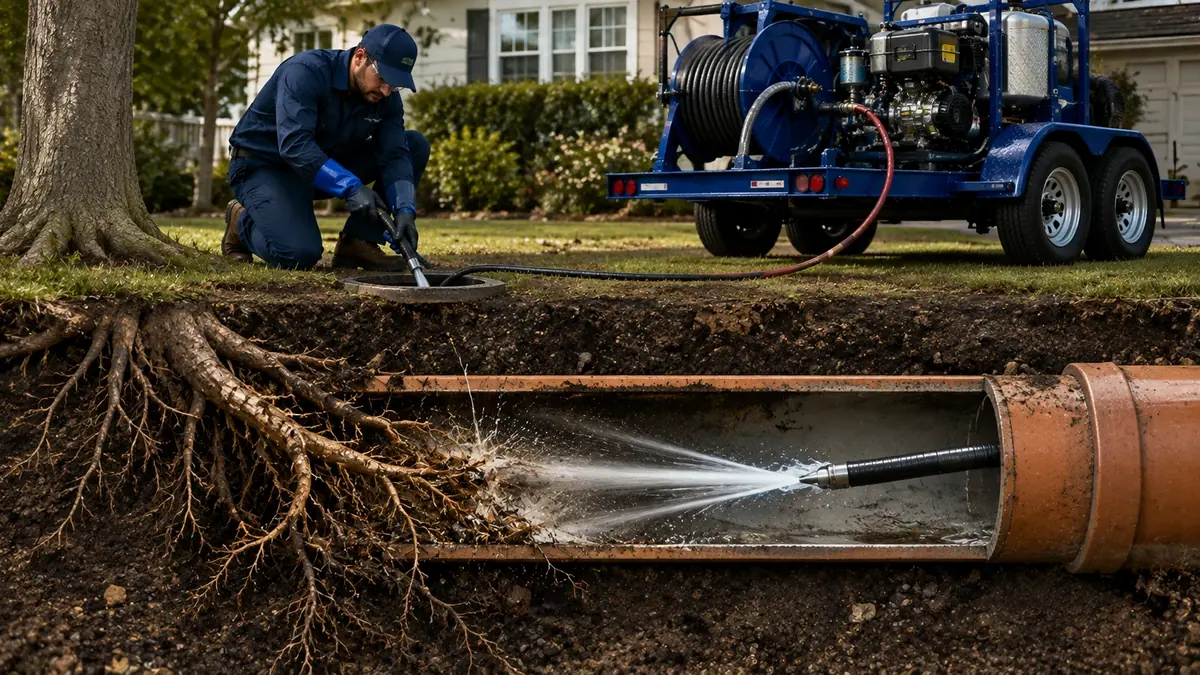 Tree Root Removal with Hydro Jetting in North Palm Springs